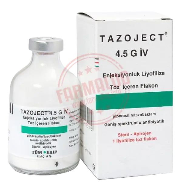 TAZOJECT 4,5 GR IV ENJEKSIYONLUK LIYOFILIZE TOZ ICEREN FLAKON